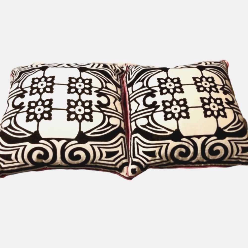 Decorative Geometric Pink and Black Accent Pillows